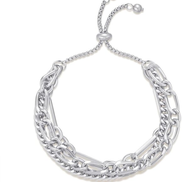 14K Gold Bracelets for Women Adjustable Slider Bracelet Bangle Bracelets for Wom - Picture 1 of 8